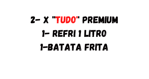 2 x tudo premium 1 refri 1 litro 1 batata frita